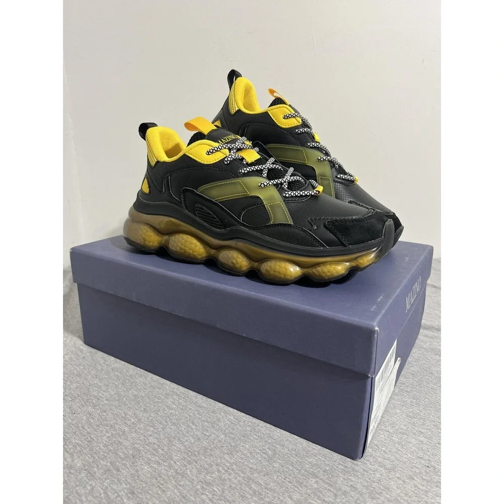 Mazino Shoes Mens Size 8 Black Yellow Eclipse Chunky‎ Dad Sneakers Eclipse-000